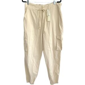 BLANKNYC Women's Cargo Pants Beige Drawstring Waist Jogger Style Size 30